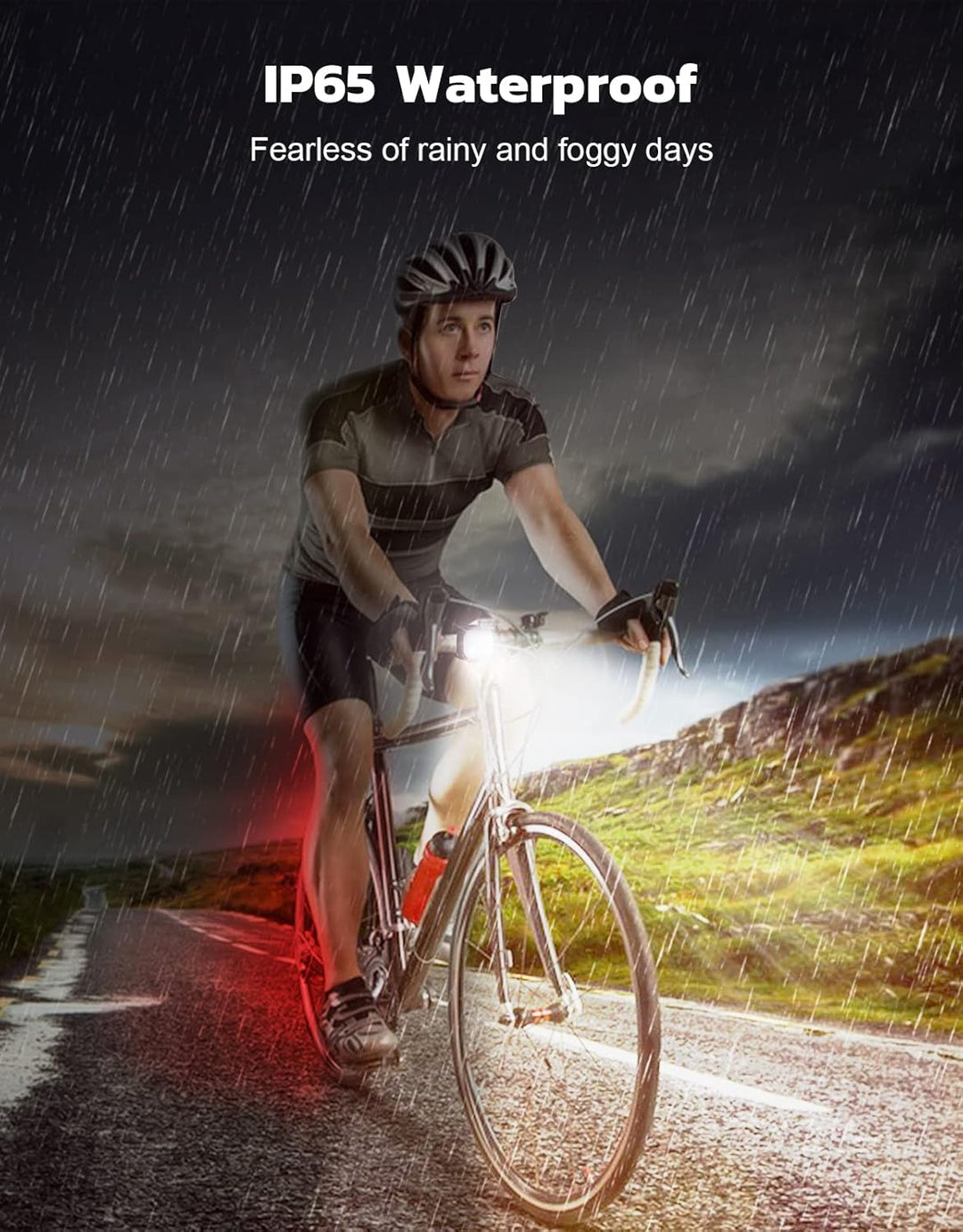 Ultra slim USB rechargeable bicycle lights set with 4+6 modes – SlimBeam