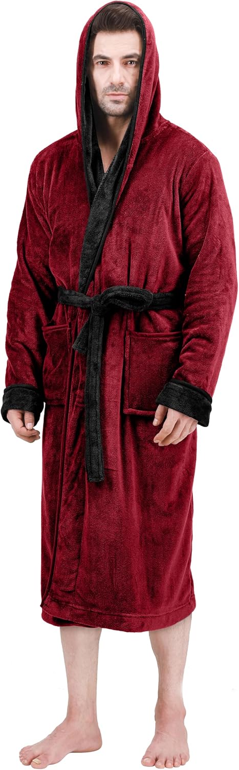 Komfortabel herre fleece badekåbe - Harry