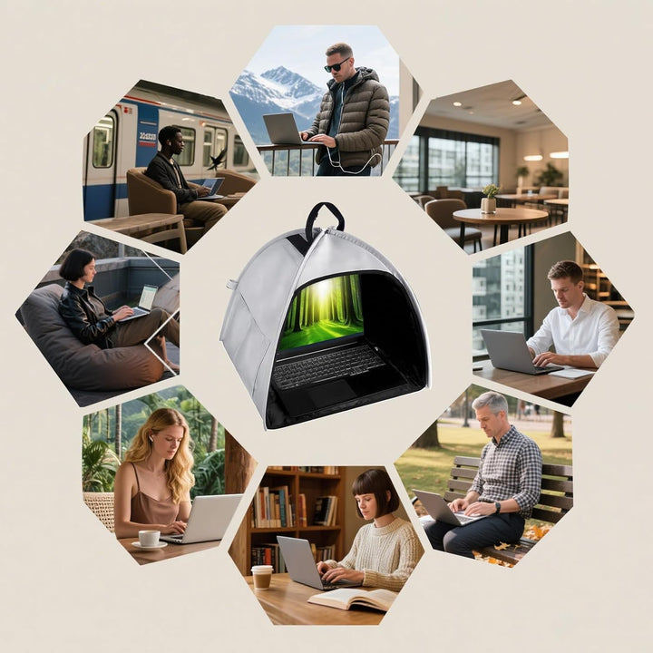 AA OOS Laptop Sun Shade – Foldable Anti-Glare Privacy Tent for 13–16" Devices – Travory
