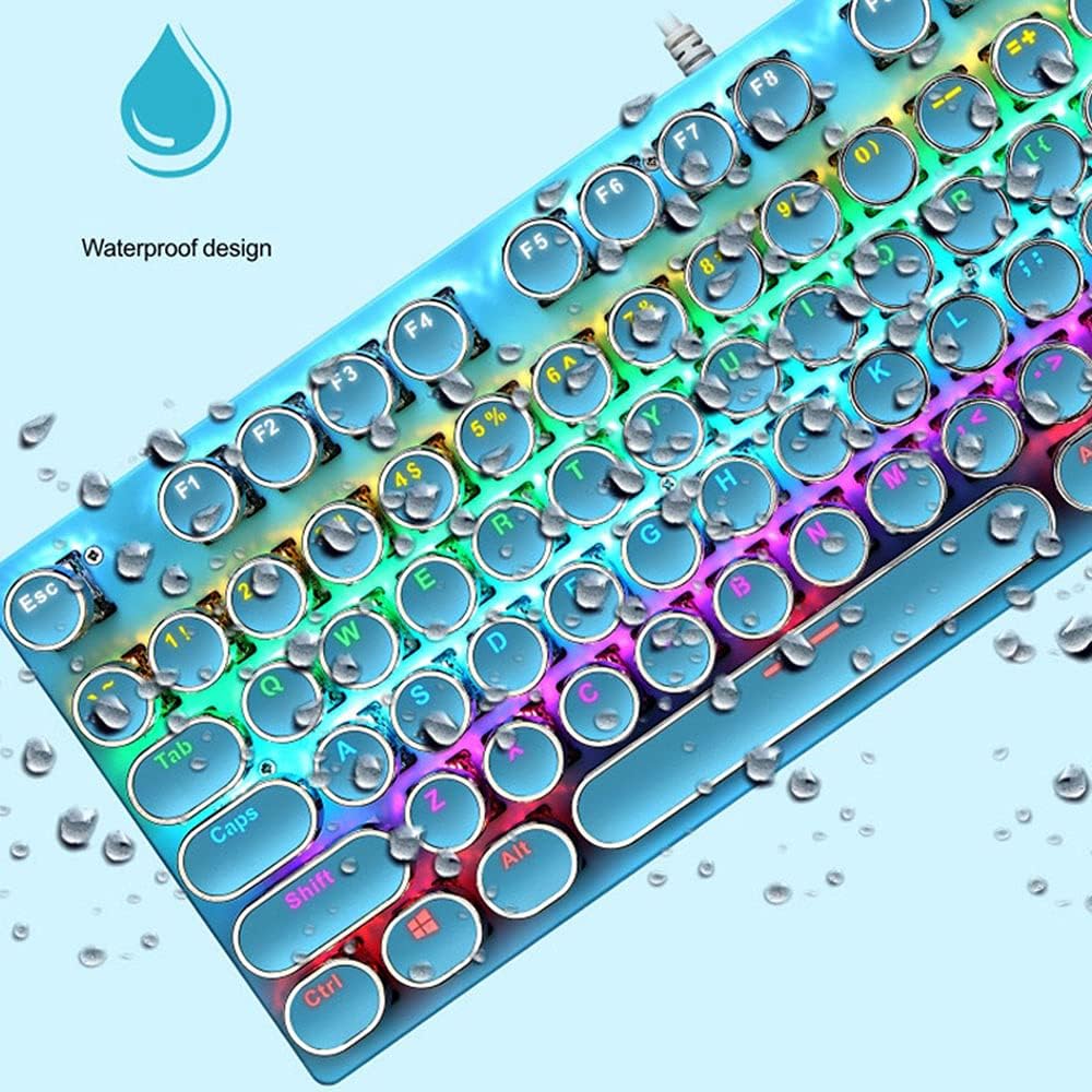 87-tasters mekanisk gaming-tastatur RGB baggrundsbelyst blå kontakter