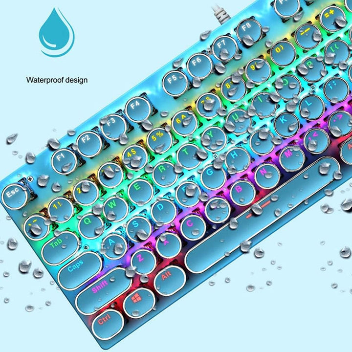 87-tasters mekanisk gaming-tastatur RGB baggrundsbelyst blå kontakter