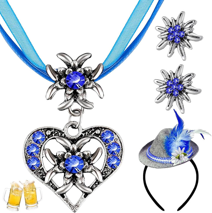 Conjunto de joyería Edelweiß con perlas – TrachtenZauber Oktoberfest 2025