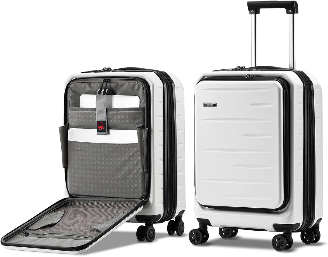 Maleta rígida expandible con compartimento frontal y cerradura TSA