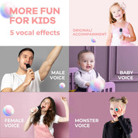 Máquina de karaoke mini portátil con altavoz Bluetooth y 2 micrófonos inalámbricos – Veylo