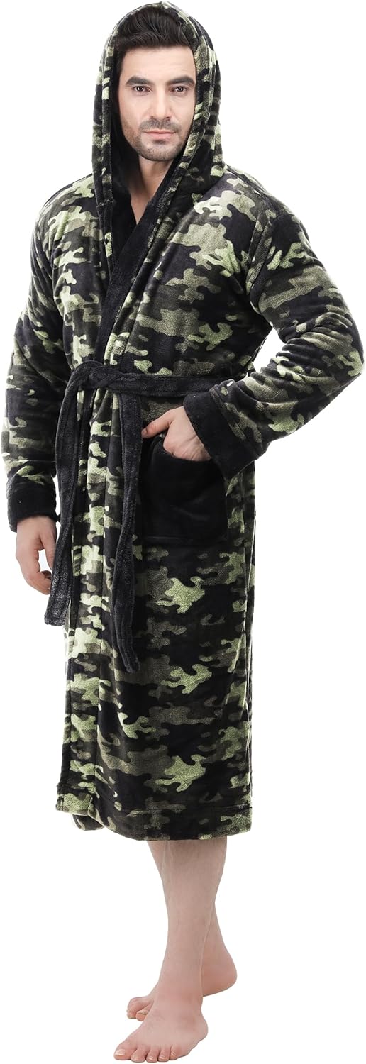 Komfortabel herre fleece badekåbe - Harry