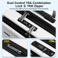 Maleta rígida expandible con compartimento frontal y cerradura TSA