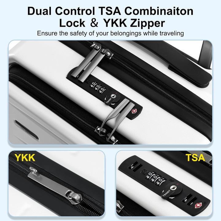 Maleta rígida expandible con compartimento frontal y cerradura TSA