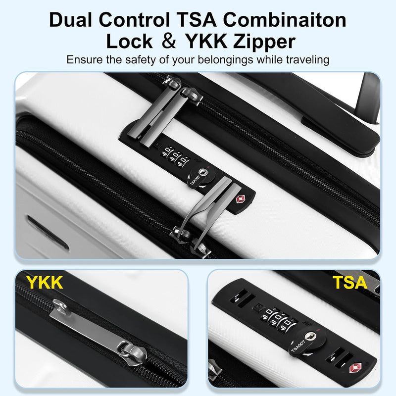 Maleta rígida expandible con compartimento frontal y cerradura TSA