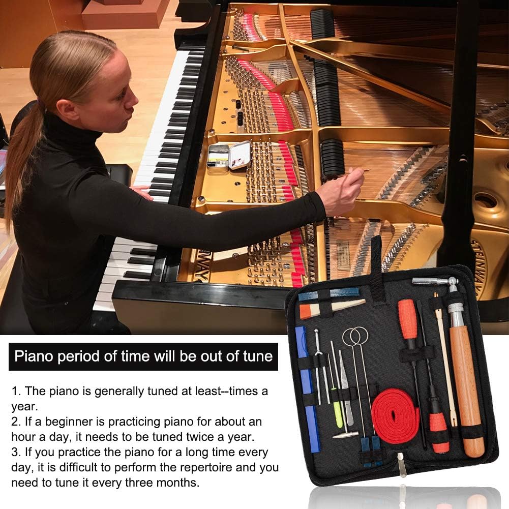 Set profesional de afinación de piano de 16 piezas con funda de almacenamiento – Arvena