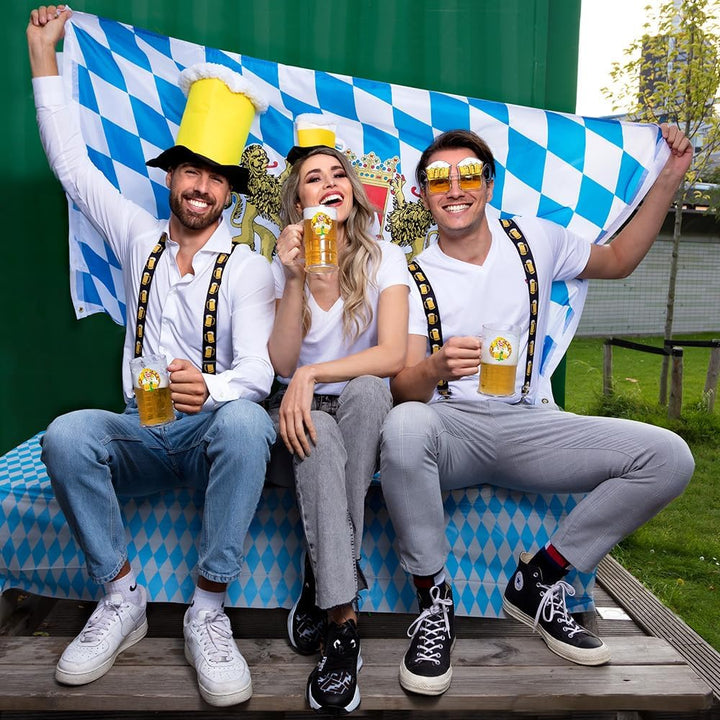 Trachten-seler svart med ølkrusmotiv – ProstClip Oktoberfest 2025