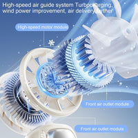 Portable Foldable Hand Fan with LED Display 100 Speeds