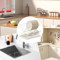 Foldable Dish Drainer – 2-Tier Kitchen Rack with Removable Tray – Kelvra