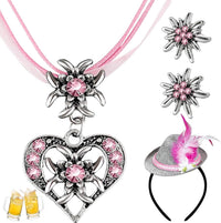 Conjunto de joyería Edelweiß con perlas – TrachtenZauber Oktoberfest 2025