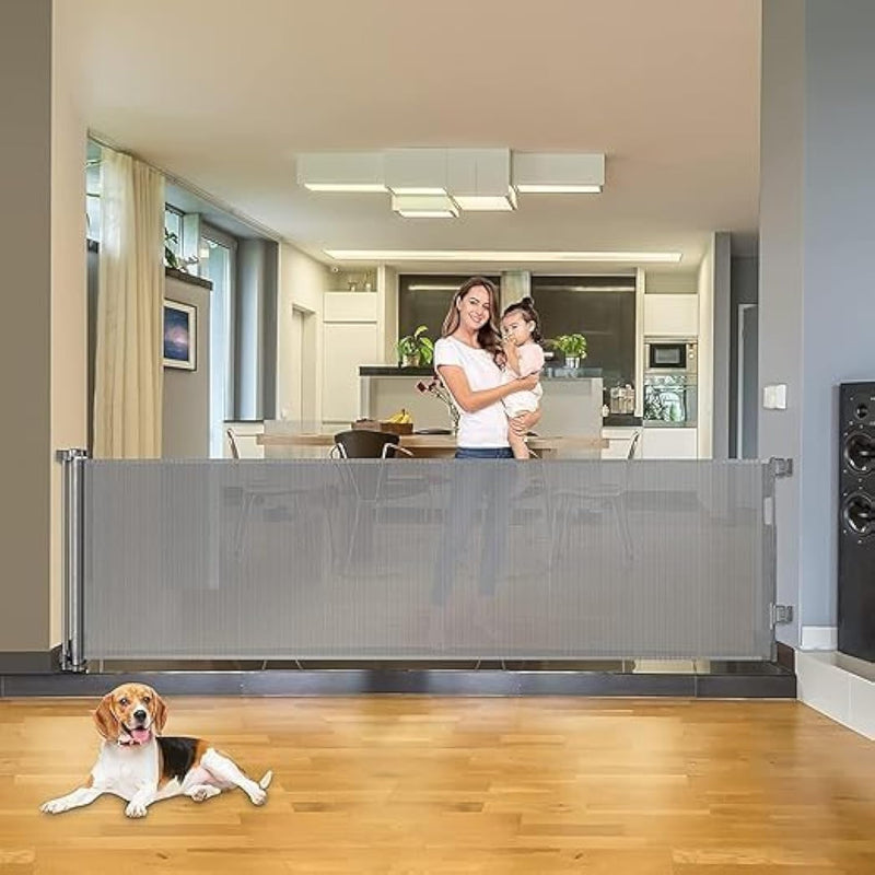 Rejilla de seguridad para niños con red retráctil y cierre automático – Kivora