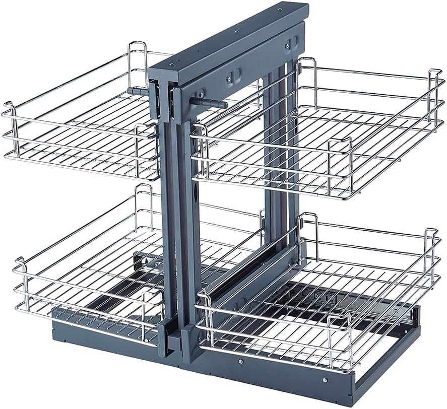 Robuster Kohlenstoffstahl Blind-Eckschrank Ausziehbares Regal – Zevora