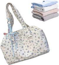 Bow Duffle Bag – Große Canvas-Wochenendtasche mit Bandakzent – Floria