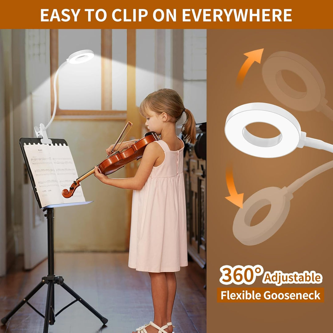 3 farvetilstande LED skrivebordsklemme lampe med fleksibel svanehals – Selvara (1+1 GRATIS)