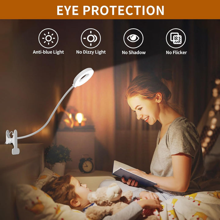 3 farvetilstande LED skrivebordsklemme lampe med fleksibel svanehals – Selvara (1+1 GRATIS)