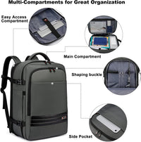 Utvidbar 45–55L vanntett reise-ryggsekk med 46,5 cm laptoplomme