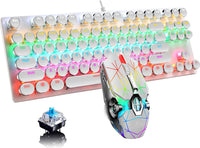 87-tasters mekanisk gaming-tastatur RGB baggrundsbelyst blå kontakter
