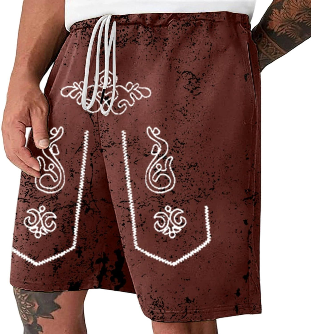 Herreshorts med brugt look og Oktoberfest-print – SeppShorts Oktoberfest 2025
