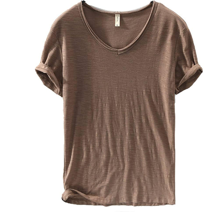 Herren V-Ausschnitt Leinen Shirt – Luca