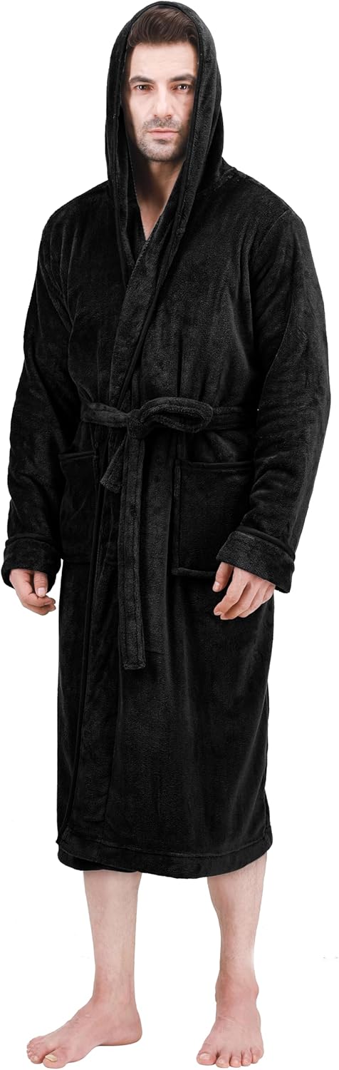 Komfortabel herre fleece badekåbe - Harry
