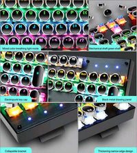 87-tasters mekanisk gaming-tastatur RGB baggrundsbelyst blå kontakter