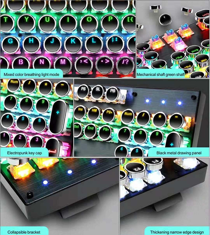 87-tasters mekanisk gaming-tastatur RGB baggrundsbelyst blå kontakter