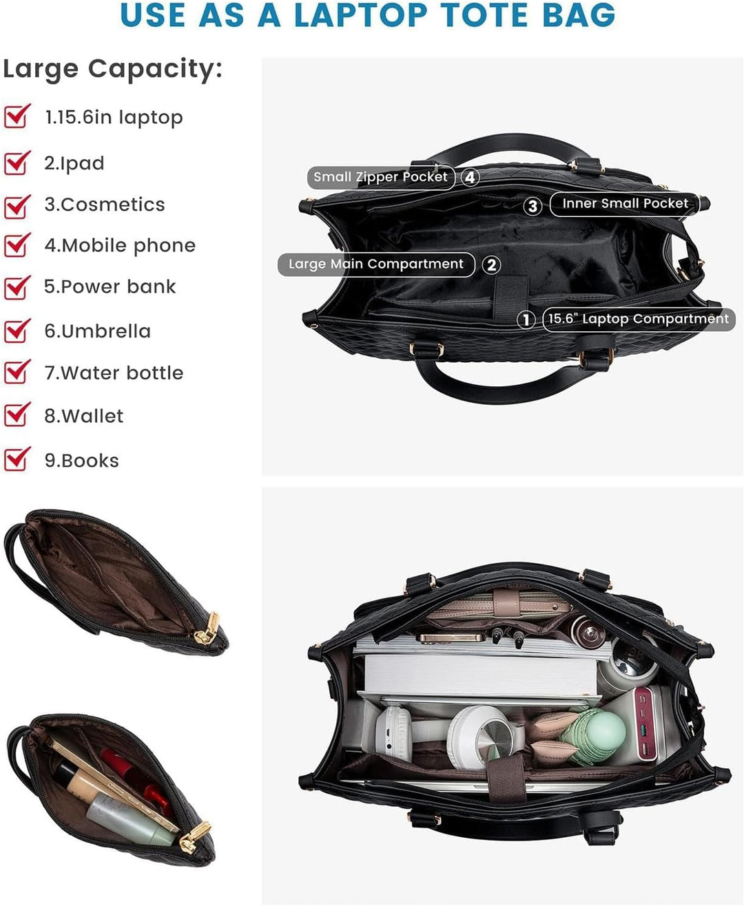 Bolsa isotérmica 2 en 1 para almuerzo y portátil para trabajo y viajes