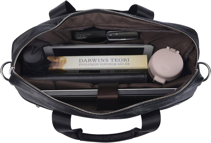 Premium Cowhide 15” Business Briefcase with Organizer Compartments