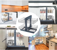 Robuster Kohlenstoffstahl Blind-Eckschrank Ausziehbares Regal – Zevora