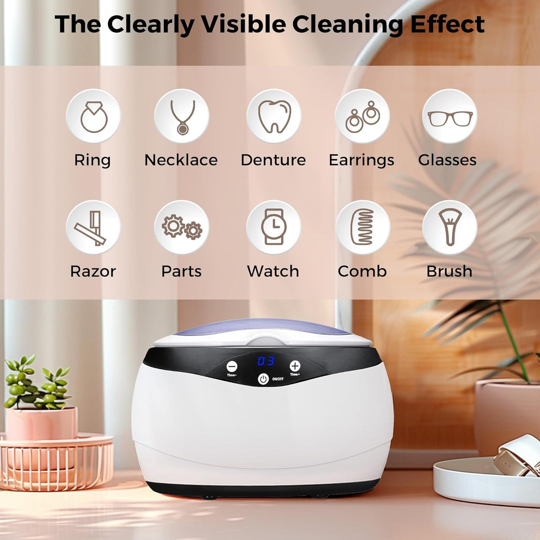Ultrasonic Jewelry Cleaner 650ml with Watch Holder – ShineMate