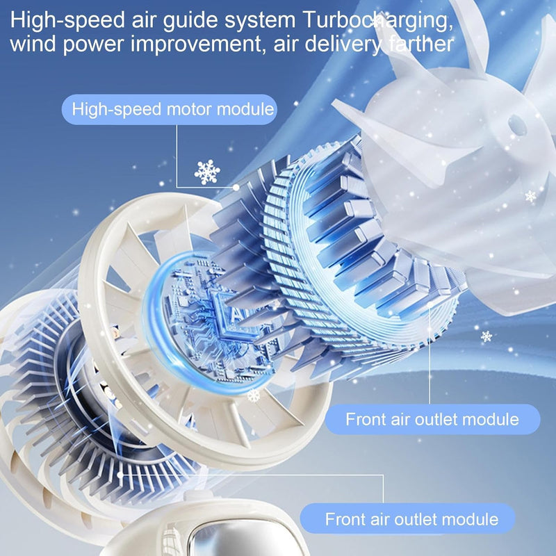 Portable Foldable Hand Fan with LED Display 100 Speeds