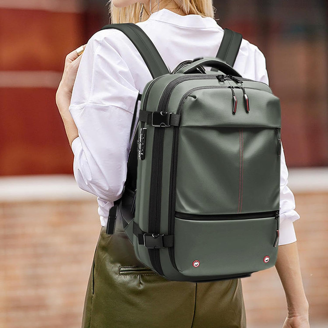 Air Vacuum Cleaner Backpack – Expandable 60L Waterproof Travel Bag with Laptop Compartment – Trivora