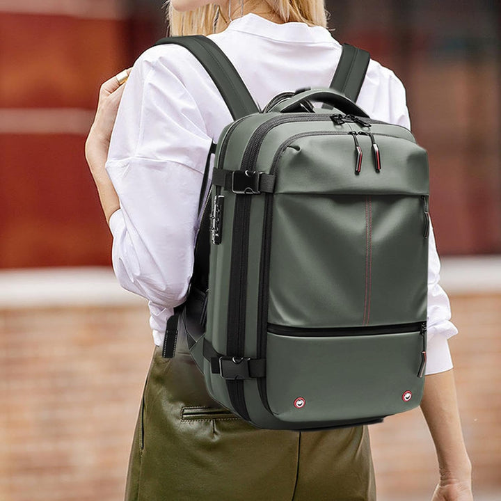 Air Vacuum Cleaner Backpack – Expandable 60L Waterproof Travel Bag with Laptop Compartment – Trivora