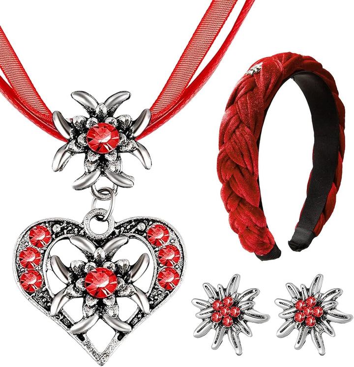 Conjunto de joyería Edelweiß con perlas – TrachtenZauber Oktoberfest 2025