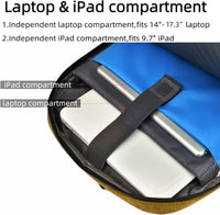 Water-repellent travel laptop backpack with USB charging port