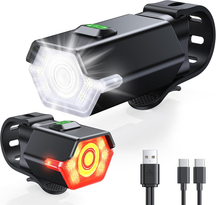 Rechargeable Bicycle Light Set with 3+6 Modes and Side Lighting – RoadBeam