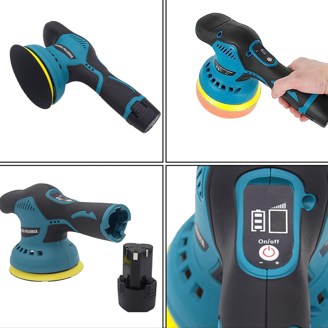 Pulidora de coche inalámbrica con doble batería y control de 8 velocidades – Torvex