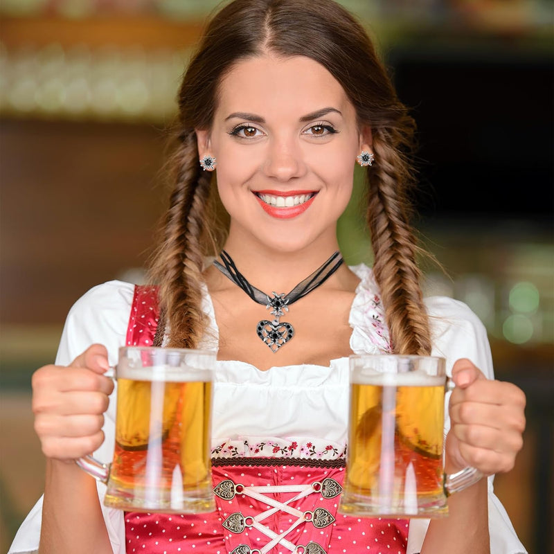Edelweiß smykkesæt med hjertevedhæng – BergMystik Oktoberfest 2025