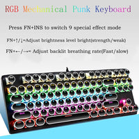 87-tasters mekanisk gaming-tastatur RGB baggrundsbelyst blå kontakter