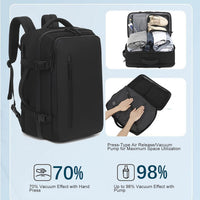 Erweiterbarer Vakuum-Reiserucksack 56–75L mit Pumpe – Dravion