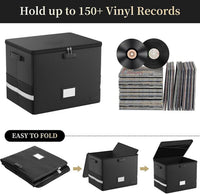Fireproof Storage Case for Vinyl Records – Waterproof Organizer for 150+ 12-Inch Vinyl Records – Arcion