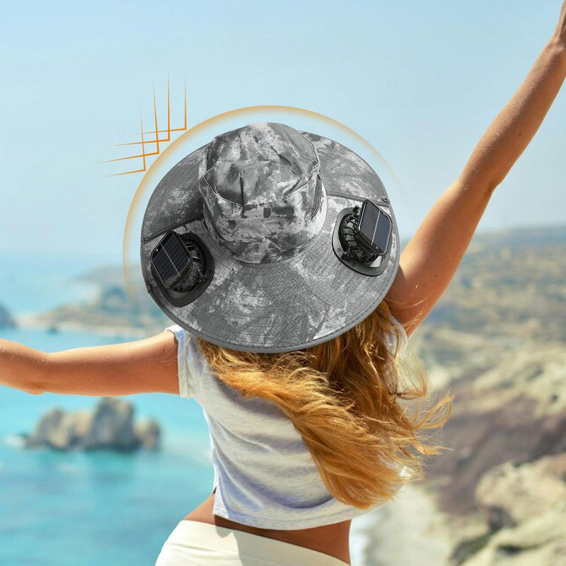 Sombrero con ventilador solar y protección UV – Solvoro