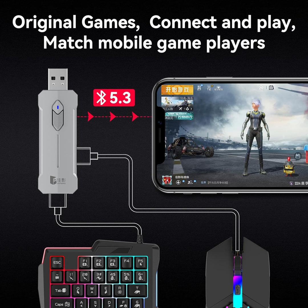 RGB Gaming-Tastatur und Maus-Combo – Ergonomisches Controller-Adapter-Set – Zyvorn