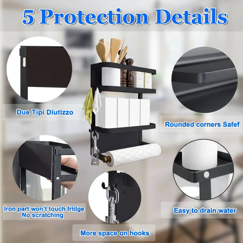 Magnetic Refrigerator Spice Rack with Paper Towel Holder – Oryden