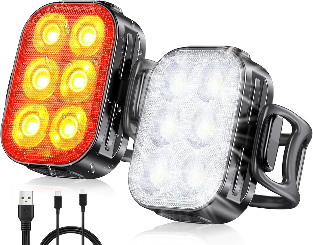 Ultra slim USB rechargeable bicycle lights set with 4+6 modes – SlimBeam