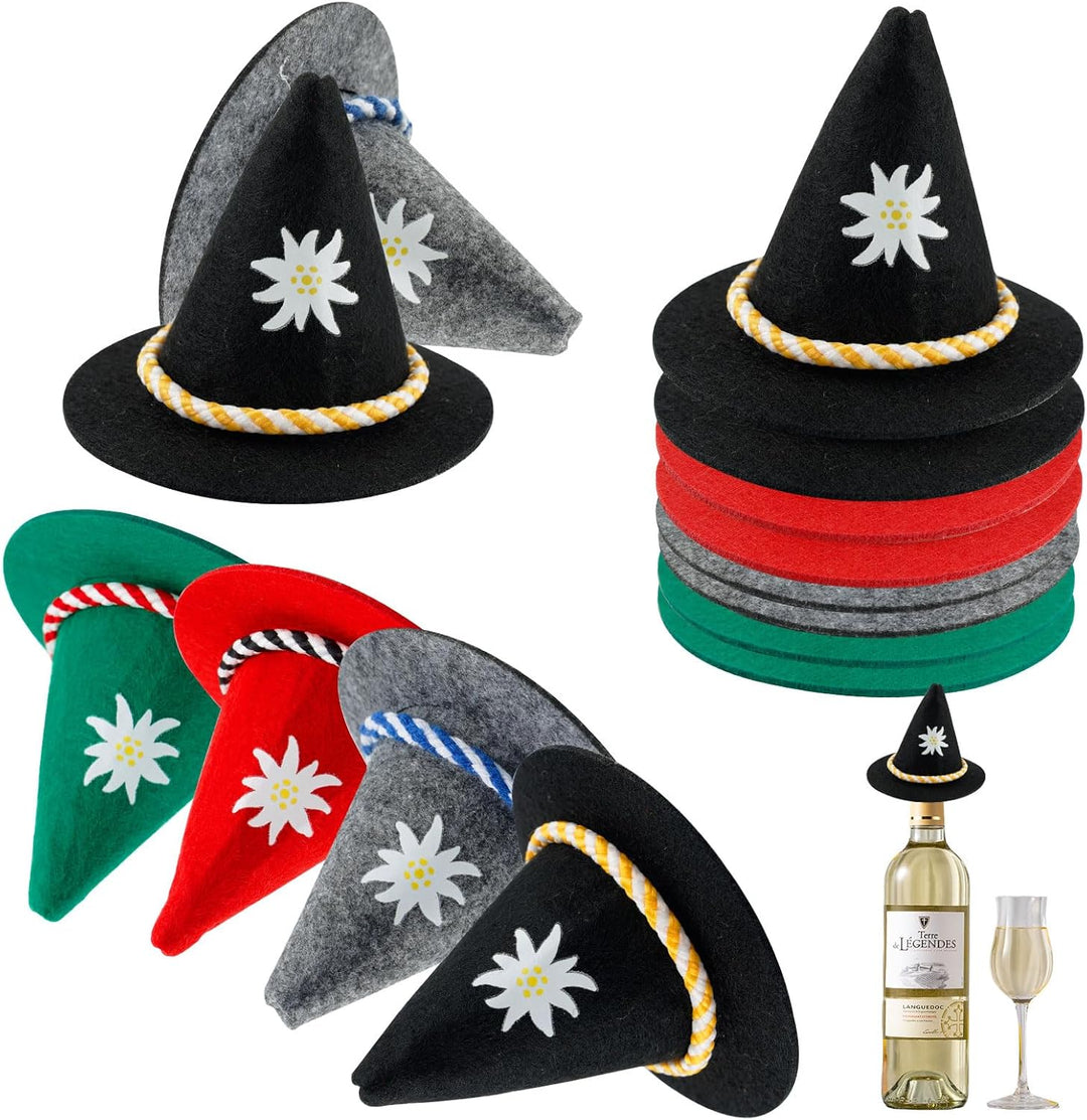 Mini traditional felt hats in a colorful 12-piece set – EdelweißGaudi Oktoberfest 2025