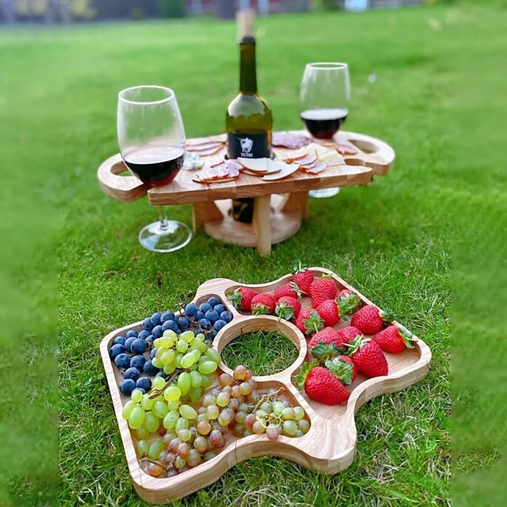 Soporte de mesa portátil 2 en 1 para frutas y copas de vino